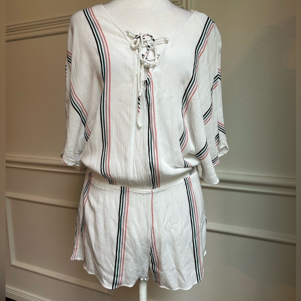 Tavik Multicolor Striped Coverup Romper, Size S